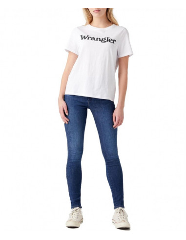 WRANGLER T-SHIRT DAMSKI REGULAR WHITE W7N4GH989