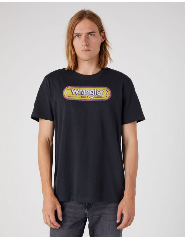 WRANGLER T-SHIRT MĘSKI BRANDED BLACK W773EEXV6